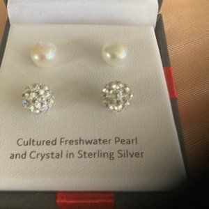 2PC SS CFW PEARL STUD SET